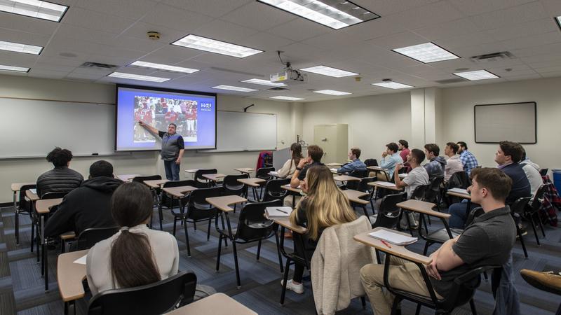 Students attending a Sport Management lecture